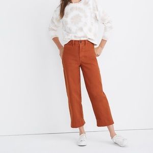 Madewell Slim Emmett Wide-Leg Crop Pants, size 27